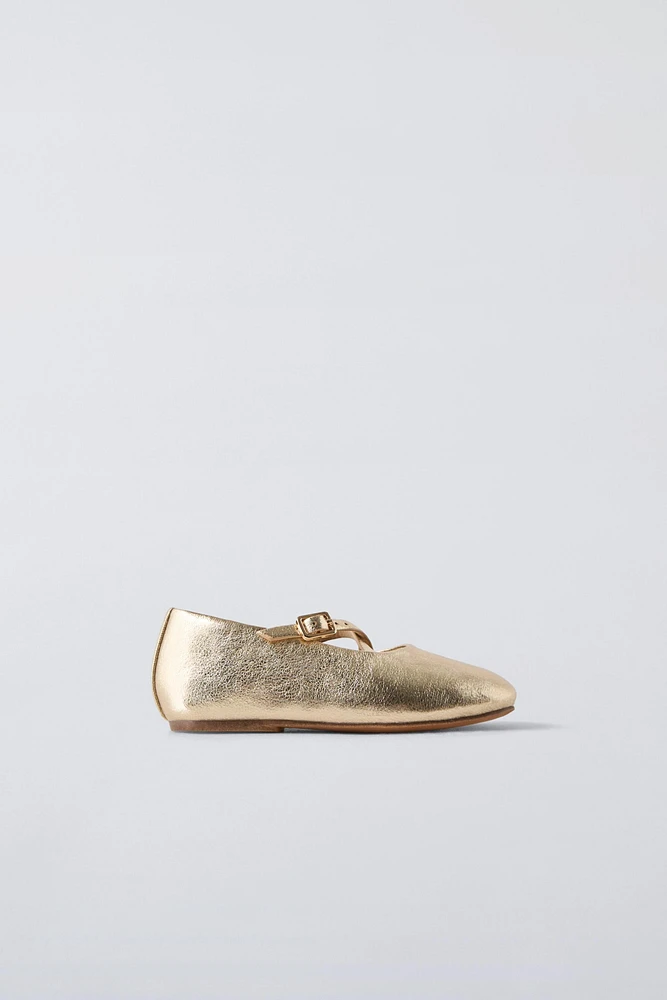 METALLIC BALLET FLATS