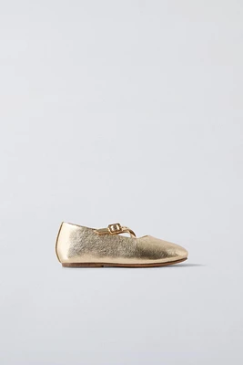 METALLIC BALLET FLATS