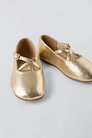 METALLIC BALLET FLATS