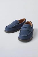 SUEDE PENNY LOAFERS