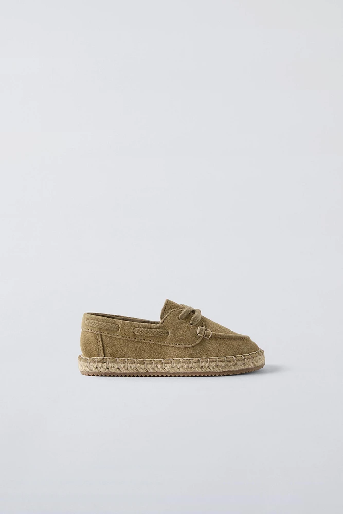 JUTE SOLE LEATHER LOAFERS