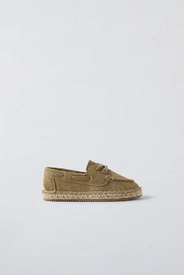 JUTE SOLE LEATHER LOAFERS