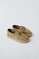 JUTE SOLE LEATHER LOAFERS