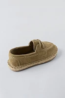 JUTE SOLE LEATHER LOAFERS