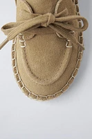 JUTE SOLE LEATHER LOAFERS