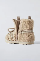 FAUX SHEARLING TRIM BOOTS