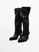 Heeled leather boots