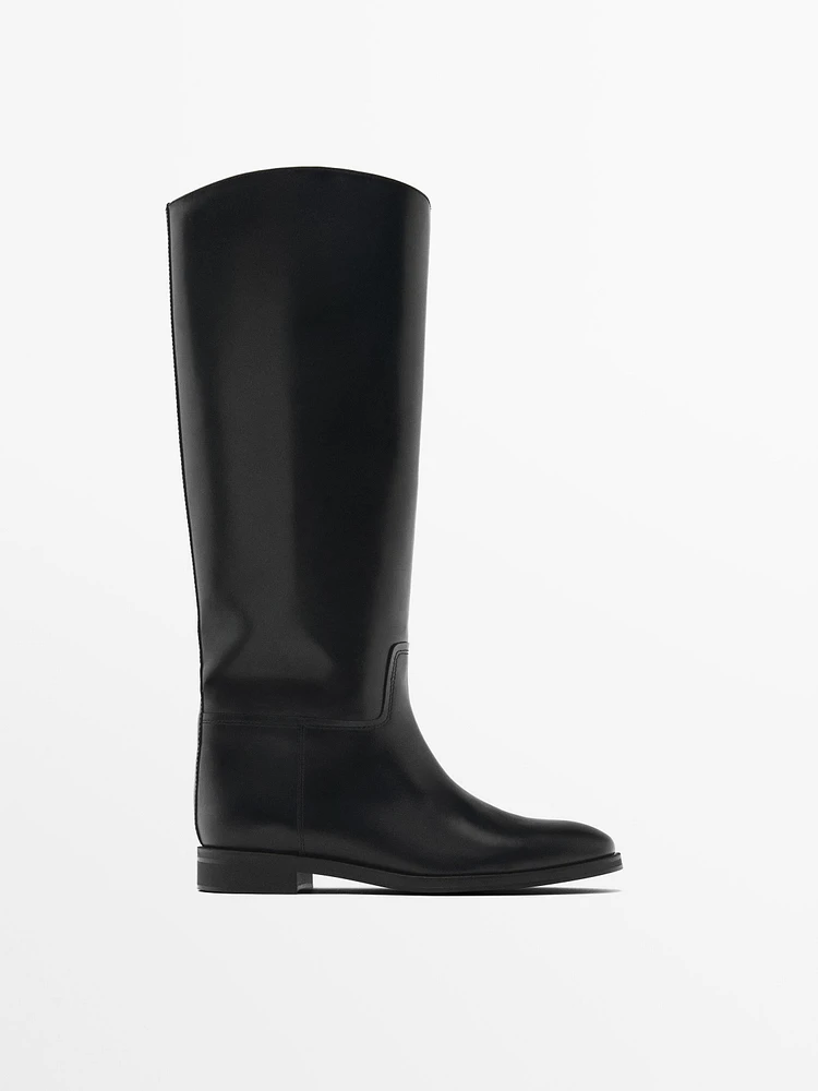 Riding-style boots with detachable embellishment