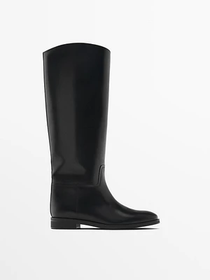 Riding-style boots with detachable embellishment