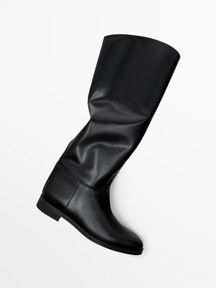 Riding-style boots with detachable embellishment