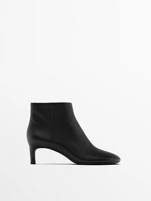 Leather heeled ankle boots