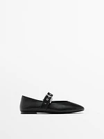 Soft ballet flats with buckle