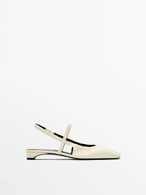 Slingback ballet flats with instep strap