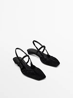 Slingback ballet flats with instep strap