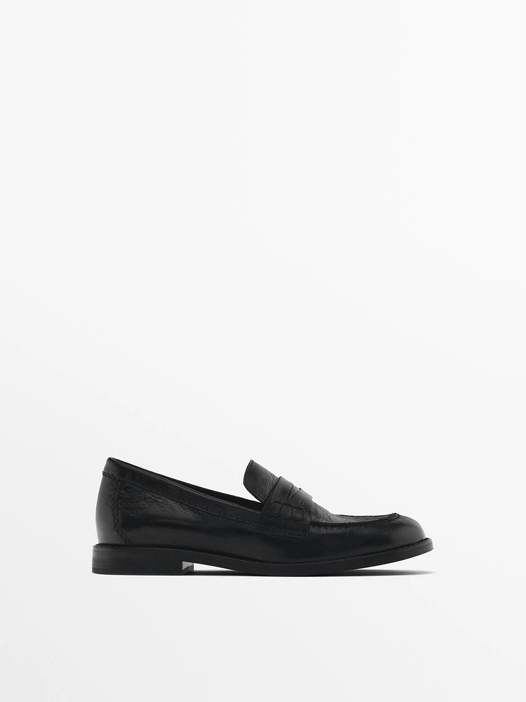 Leather penny loafers