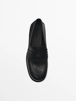 Leather penny loafers