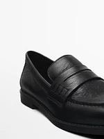 Leather penny loafers