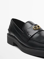 Loafers with metal detail