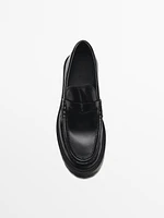 Track sole loafers with penny strap