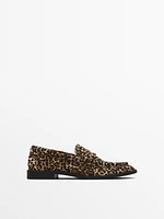 Animal print penny loafers