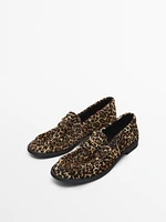 Animal print penny loafers