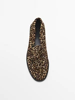 Animal print penny loafers