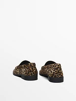 Animal print penny loafers