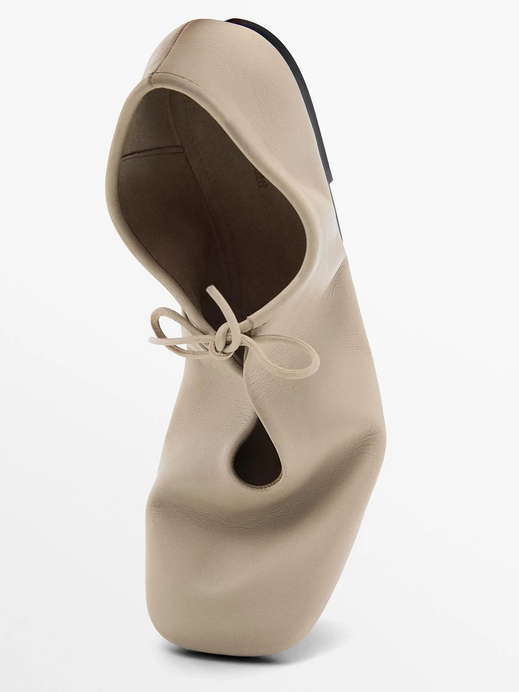 Soft lace-up ballet flats