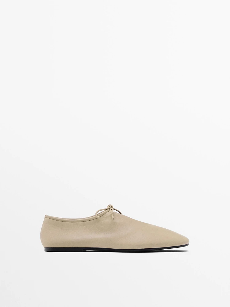 Soft lace-up ballet flats