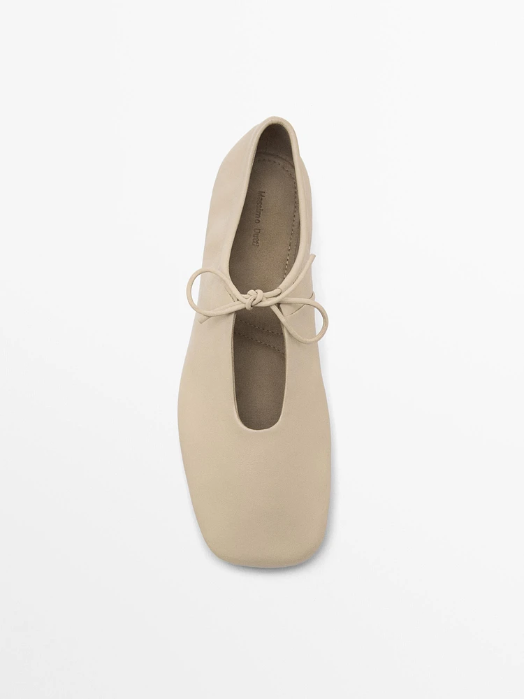 Soft lace-up ballet flats