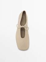 Soft lace-up ballet flats