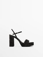 VELVET PLATFORM SANDALS - STUDIO