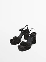 VELVET PLATFORM SANDALS - STUDIO