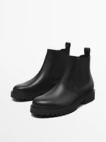 Nappa chelsea ankle boots with side gores