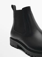 Nappa chelsea ankle boots with side gores