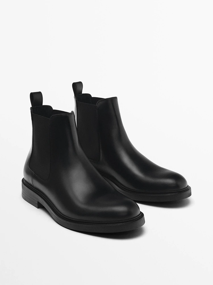 Bottines chelsea en cuir nappa