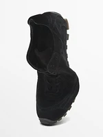 Split-leather trainers with pieces