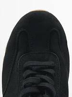 Soft split leather trainers