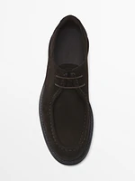 St. Moritz® split leather moc toe shoes