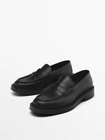 Leather penny loafers