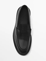 Leather penny loafers