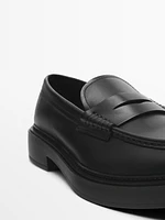 Leather penny loafers