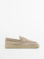 Nubuck penny strap espadrilles