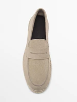 Nubuck penny strap espadrilles