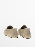 Nubuck penny strap espadrilles