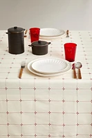 DYED THREAD COTTON CHRISTMAS TABLECLOTH