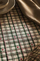 CHRISTMAS HEARTS COTTON TABLECLOTH