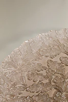 CHRISTMAS GLITTER POINSETTIA GLASS SERVICE PLATE