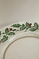 CHRISTMAS HOLLY GLASS DESSERT PLATE