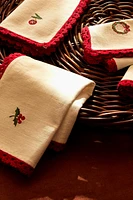 SET OF EMBROIDERED CROCHET CHRISTMAS NAPKINS (SET OF 4)